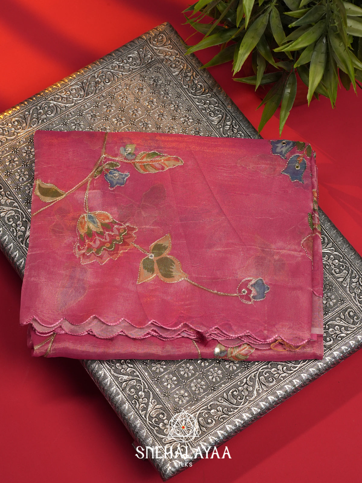 Pink Tissue Saree
