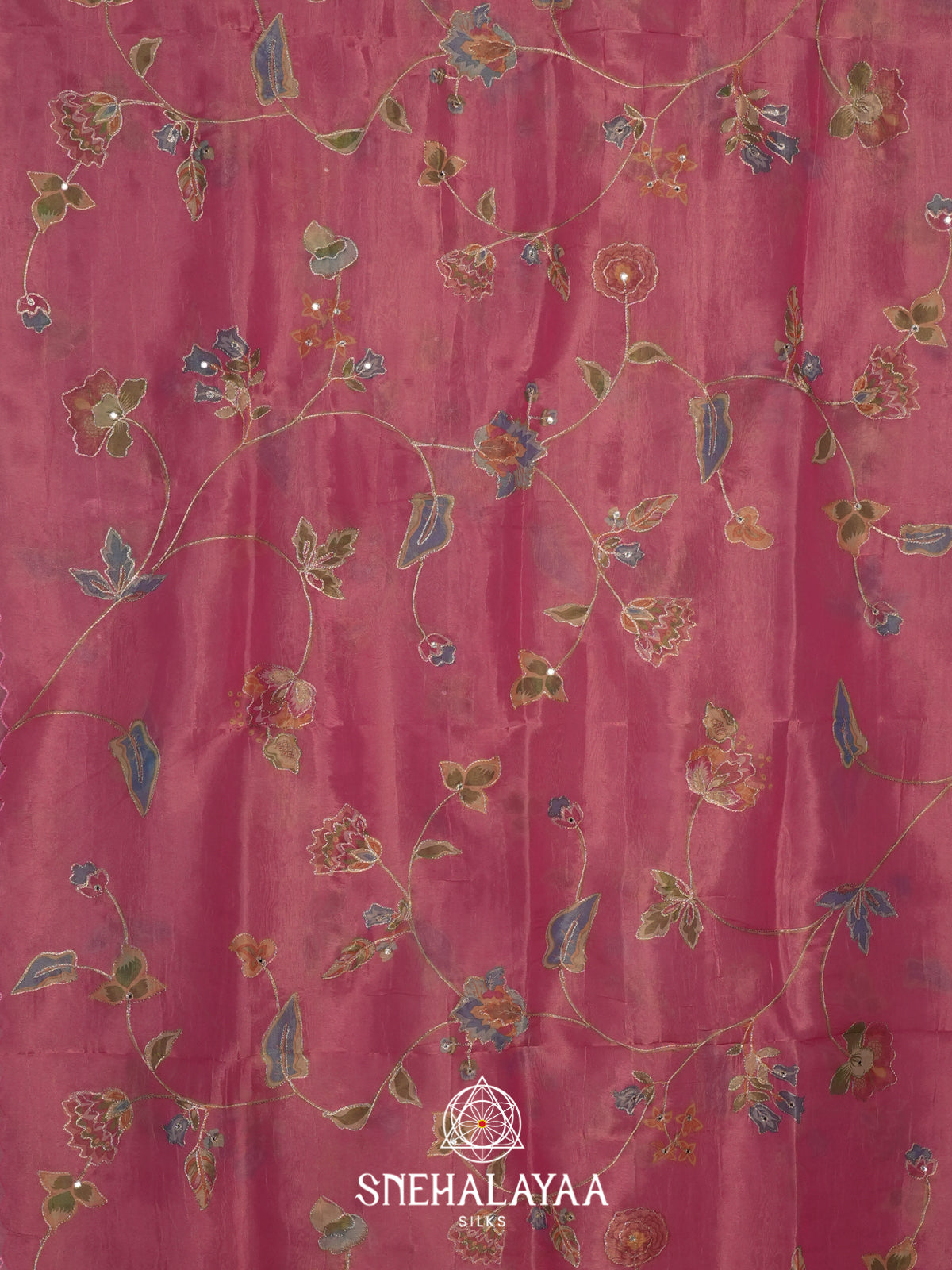 Pink Tissue Saree