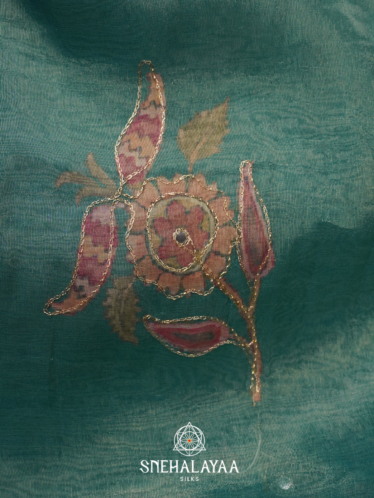 Sea Green Tissue Saree