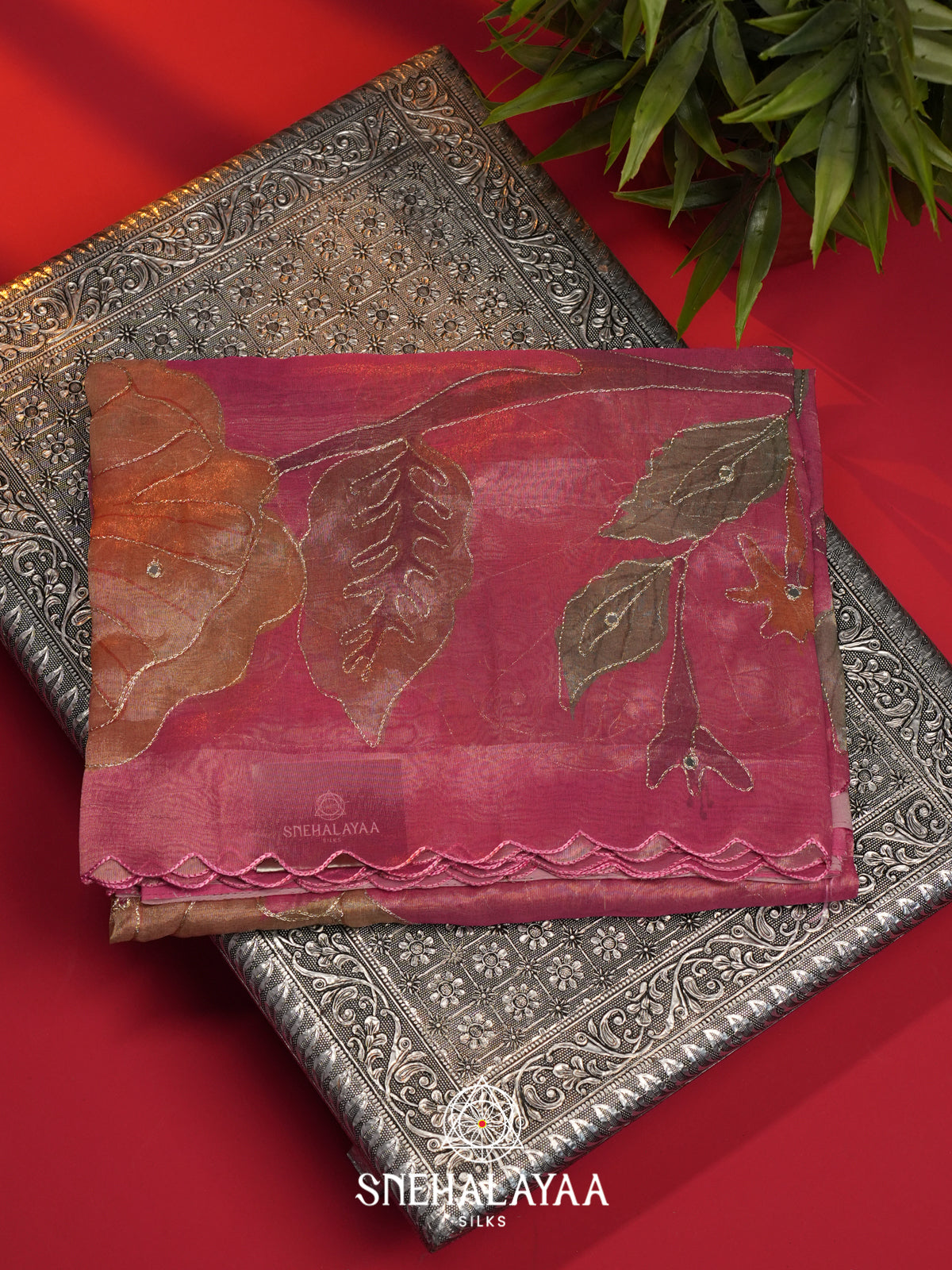Pink Tissue Saree