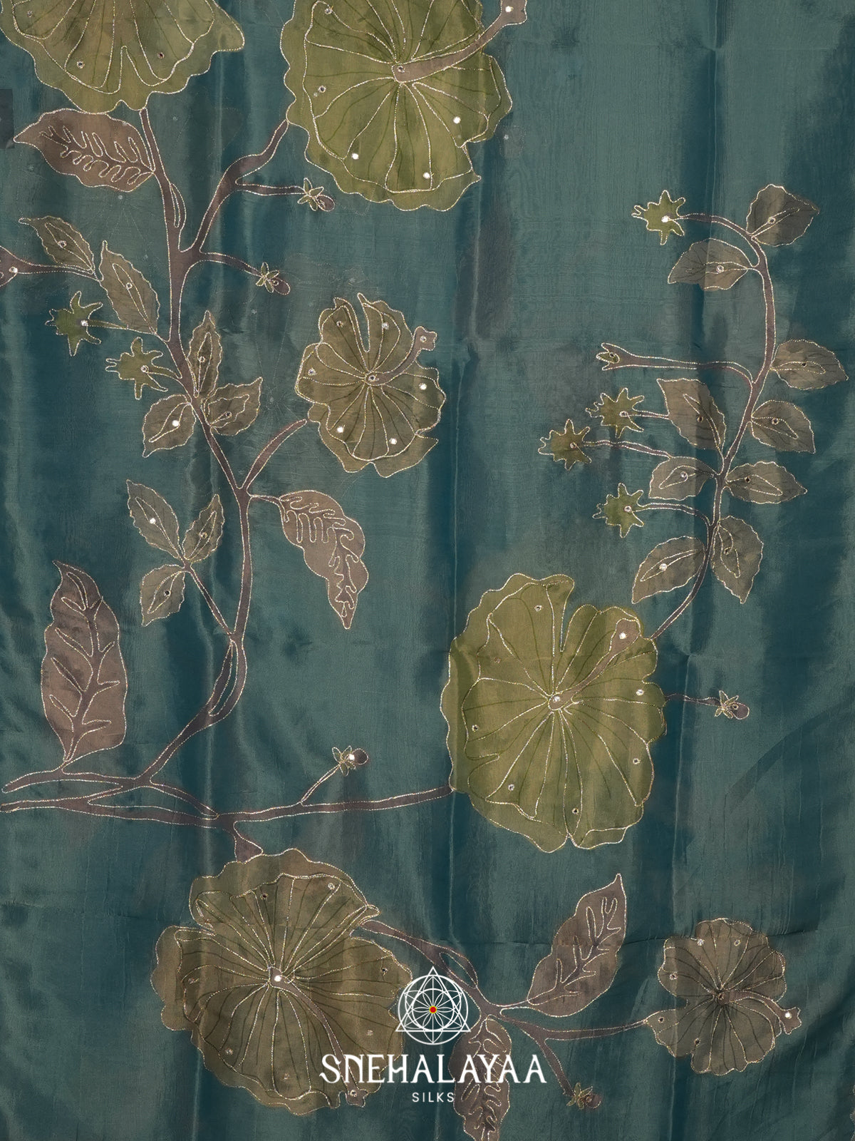 Peacock Blue Tissue Saree