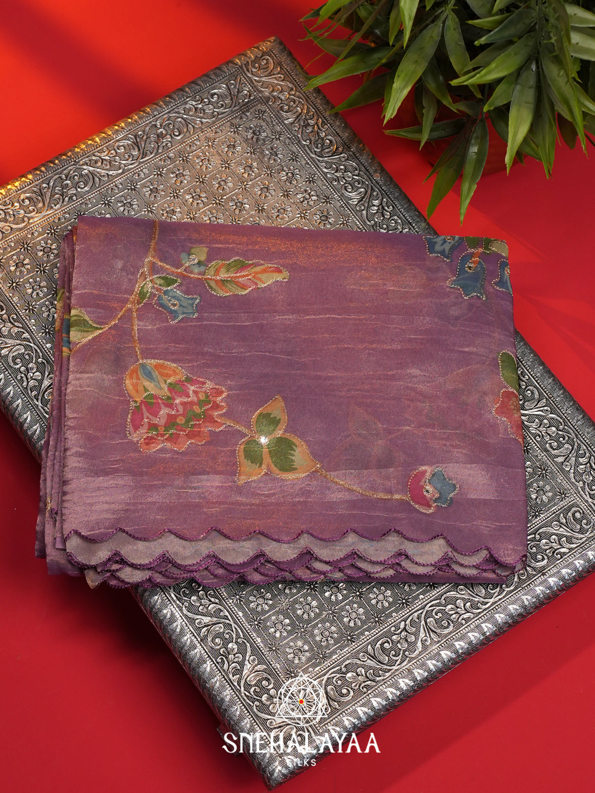 Lavender  Tissue Saree