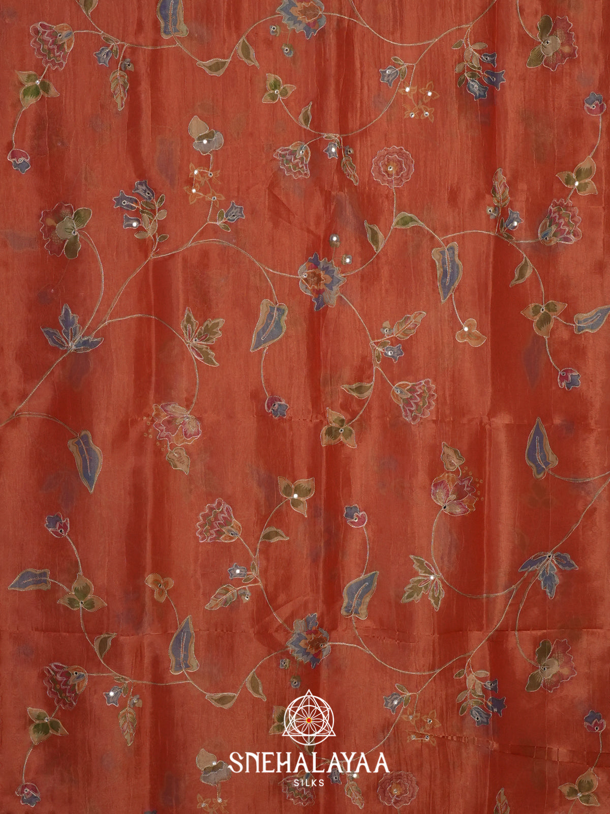 Tomatto Red  Tissue Saree