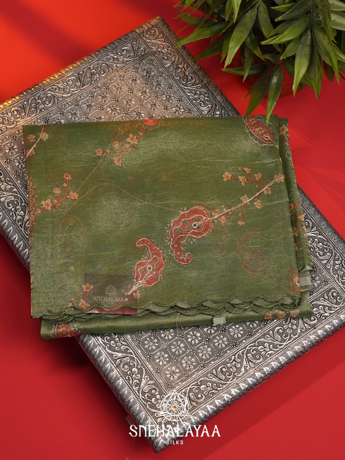 Green Tissue Saree