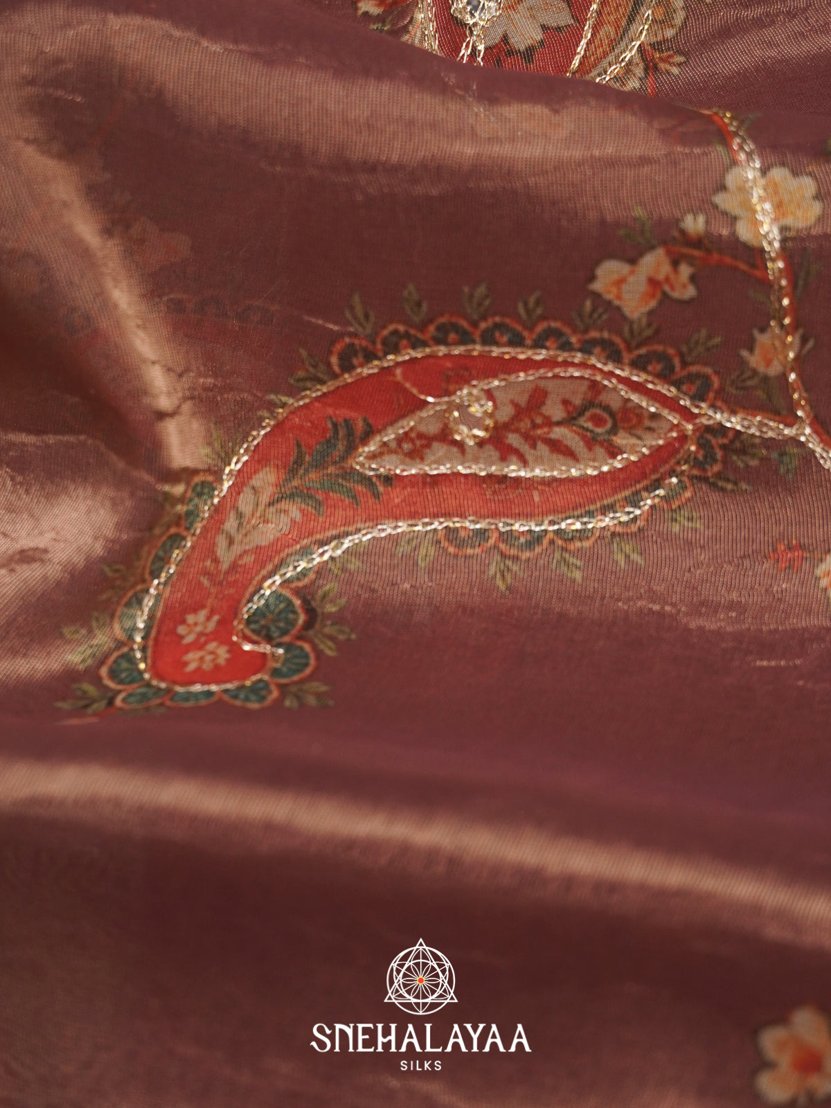 Brown Tissue Saree