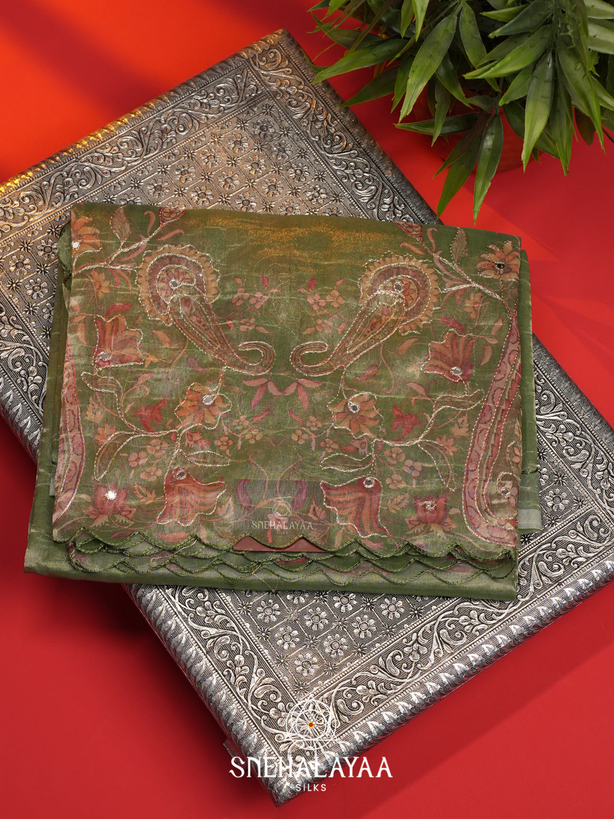 Green Tissue Saree