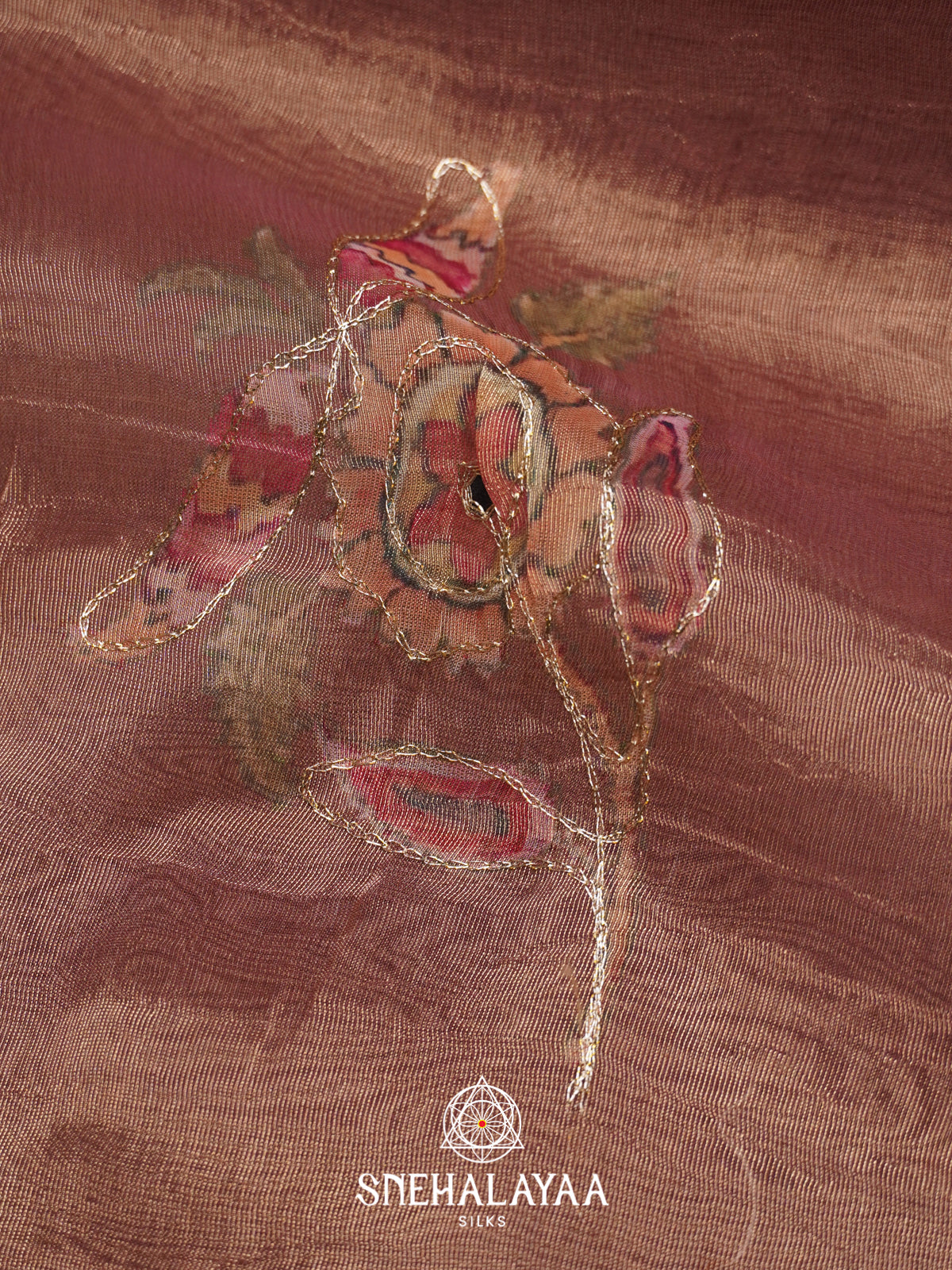 Brown Tissue Saree
