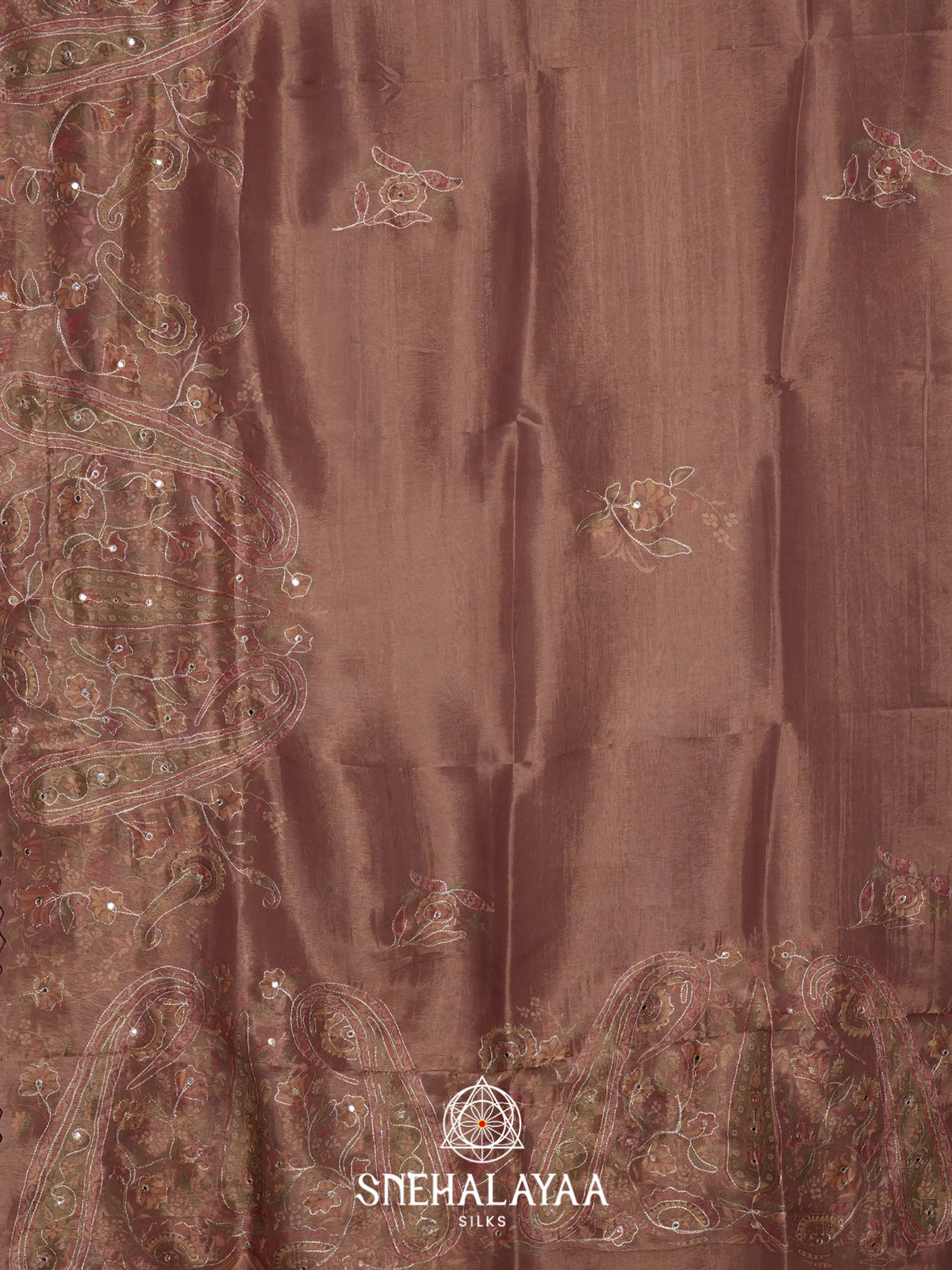 Brown Tissue Saree