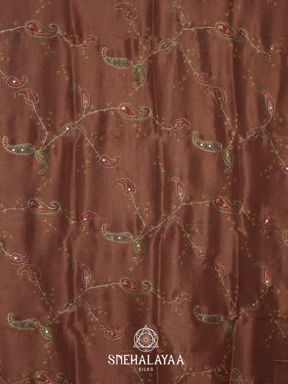 Brown Tissue Saree