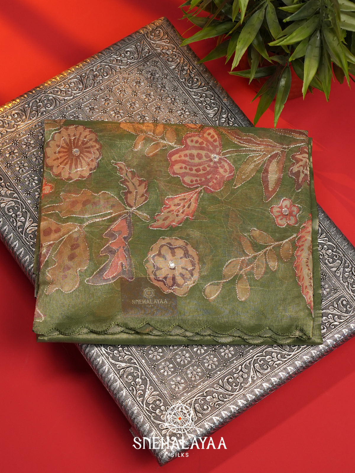 Green Tissue Saree