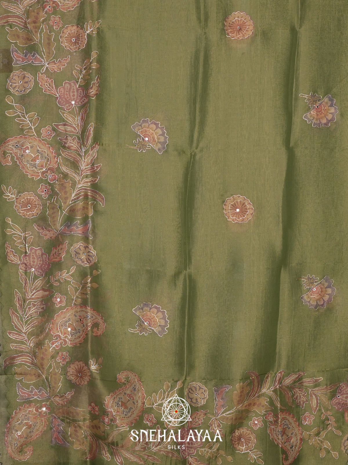 Green Tissue Saree