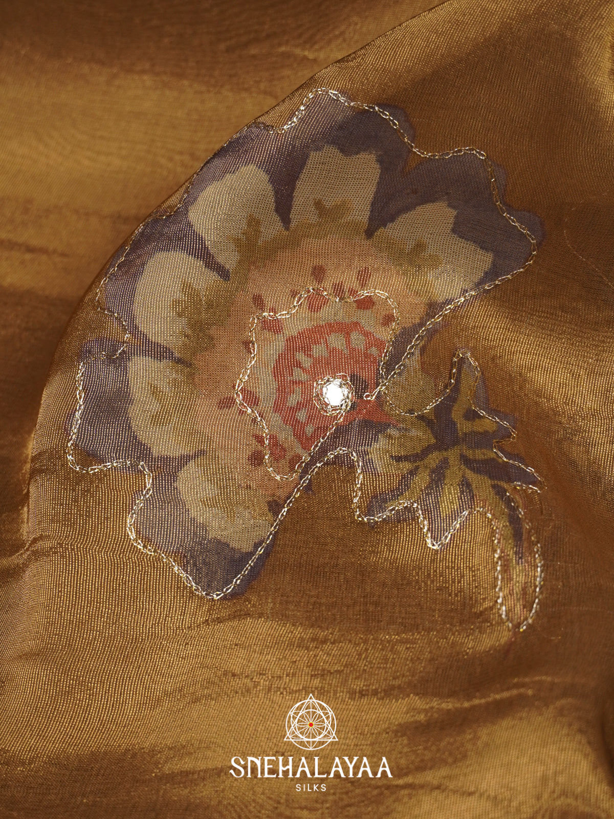 Brown Tissue Saree