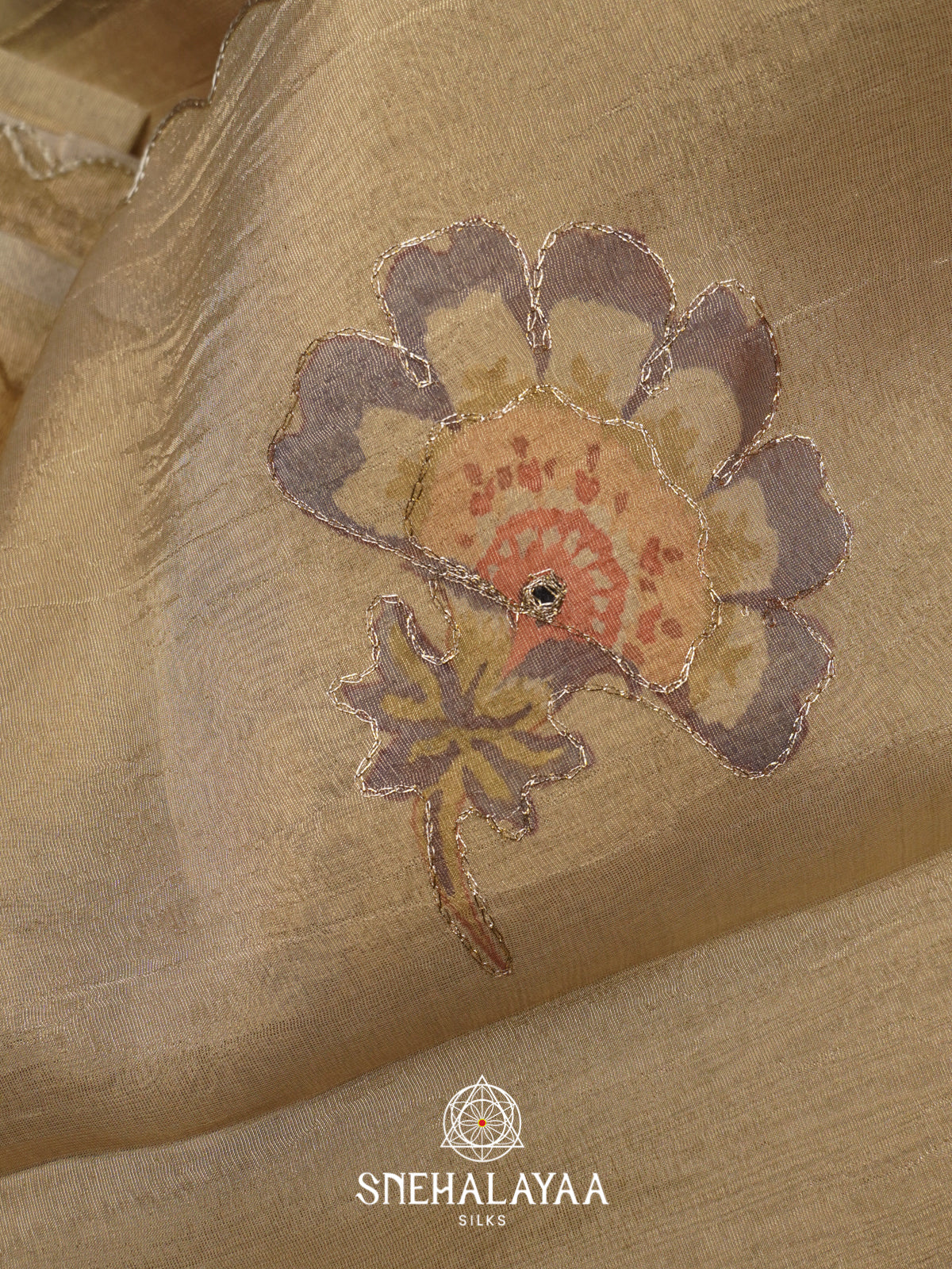 Beige Tissue Saree