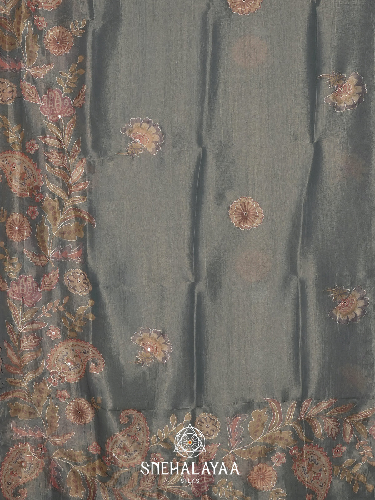 Peacock Blue Tissue Saree