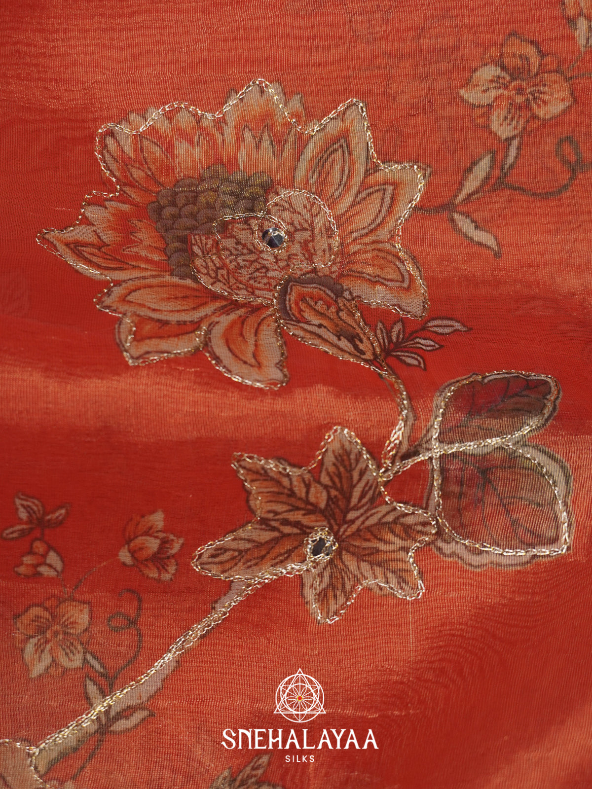 Red Tissue Saree