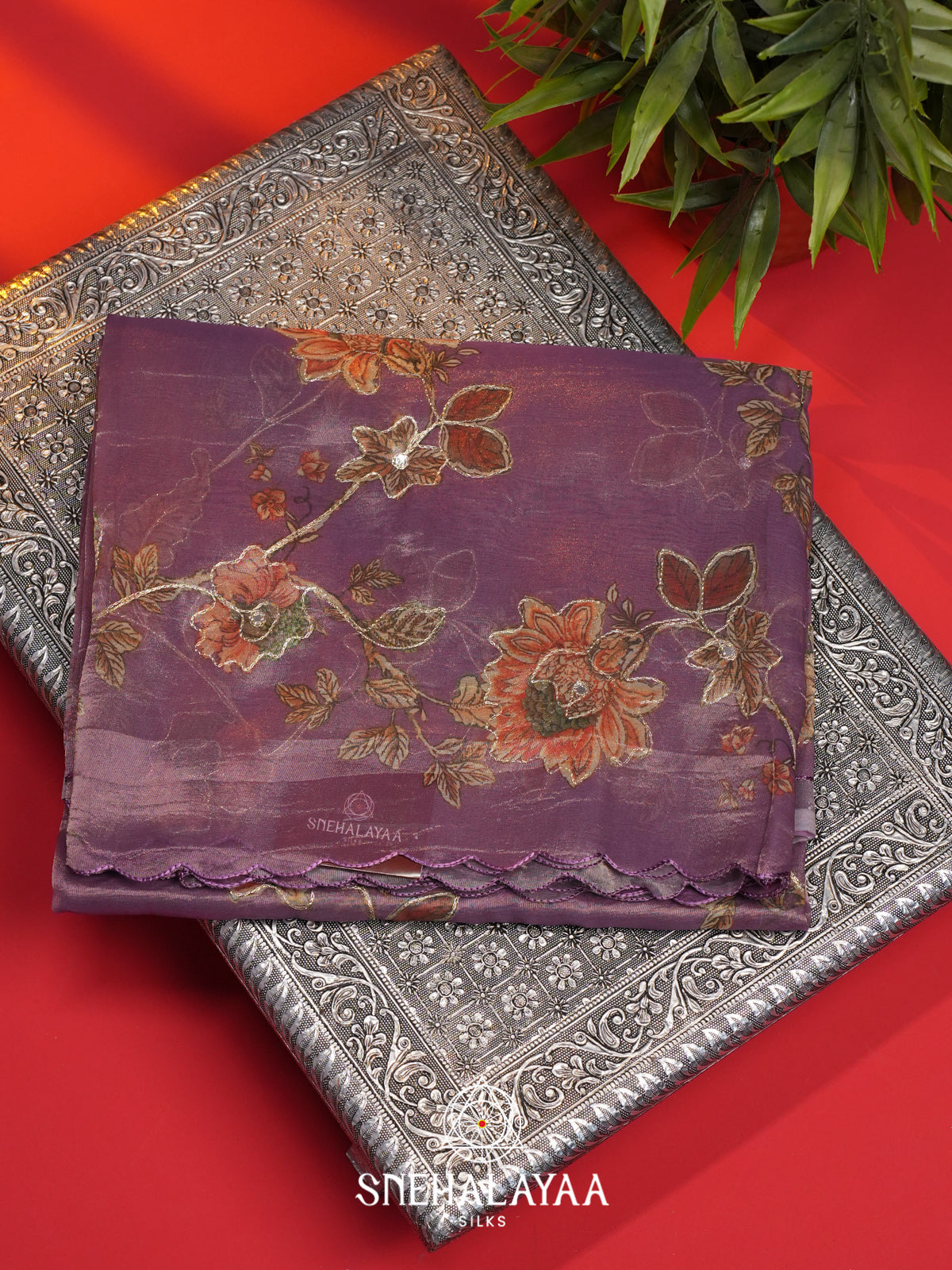 Lavender  Tissue Saree