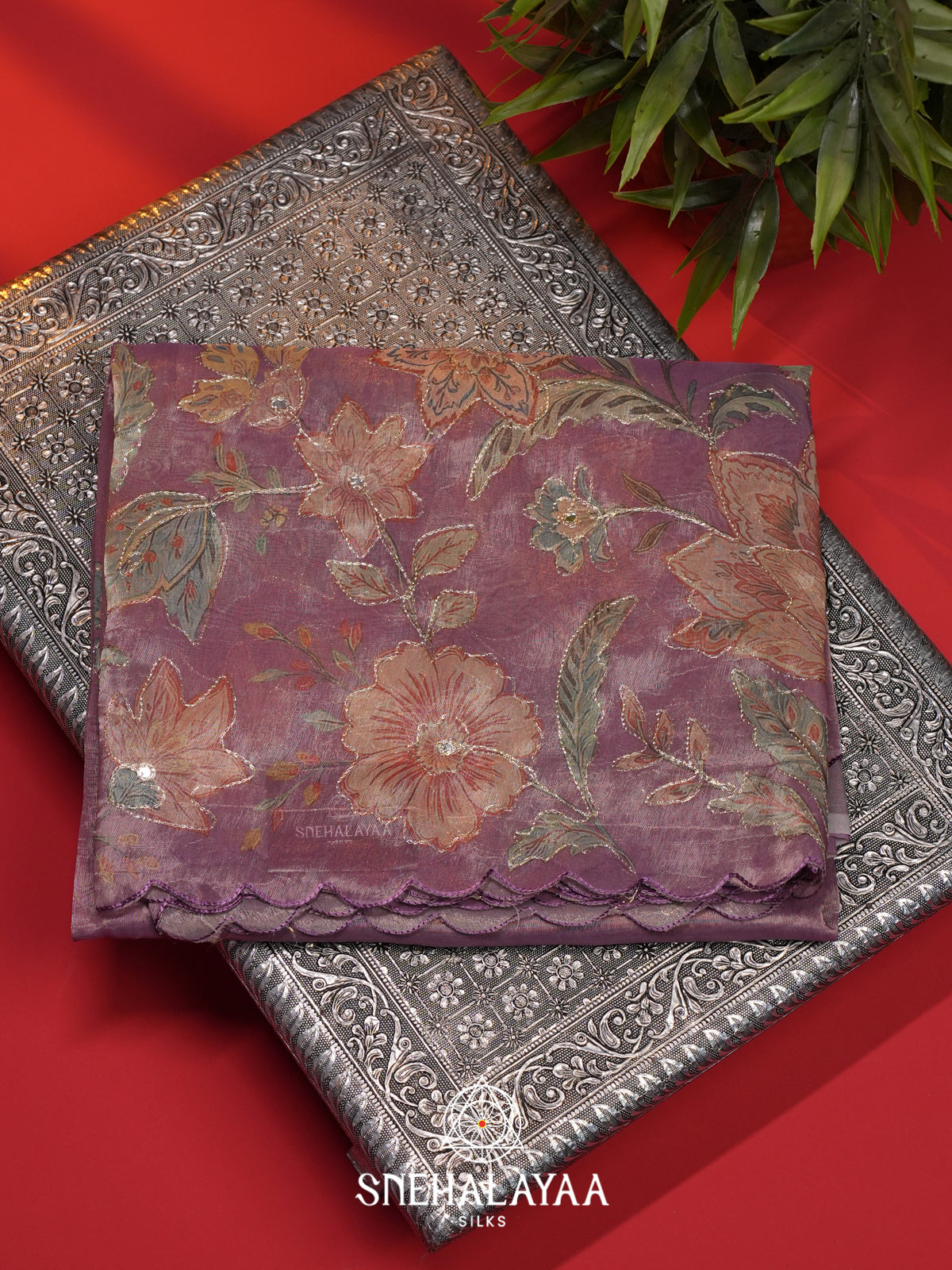 Lavender  Tissue Saree