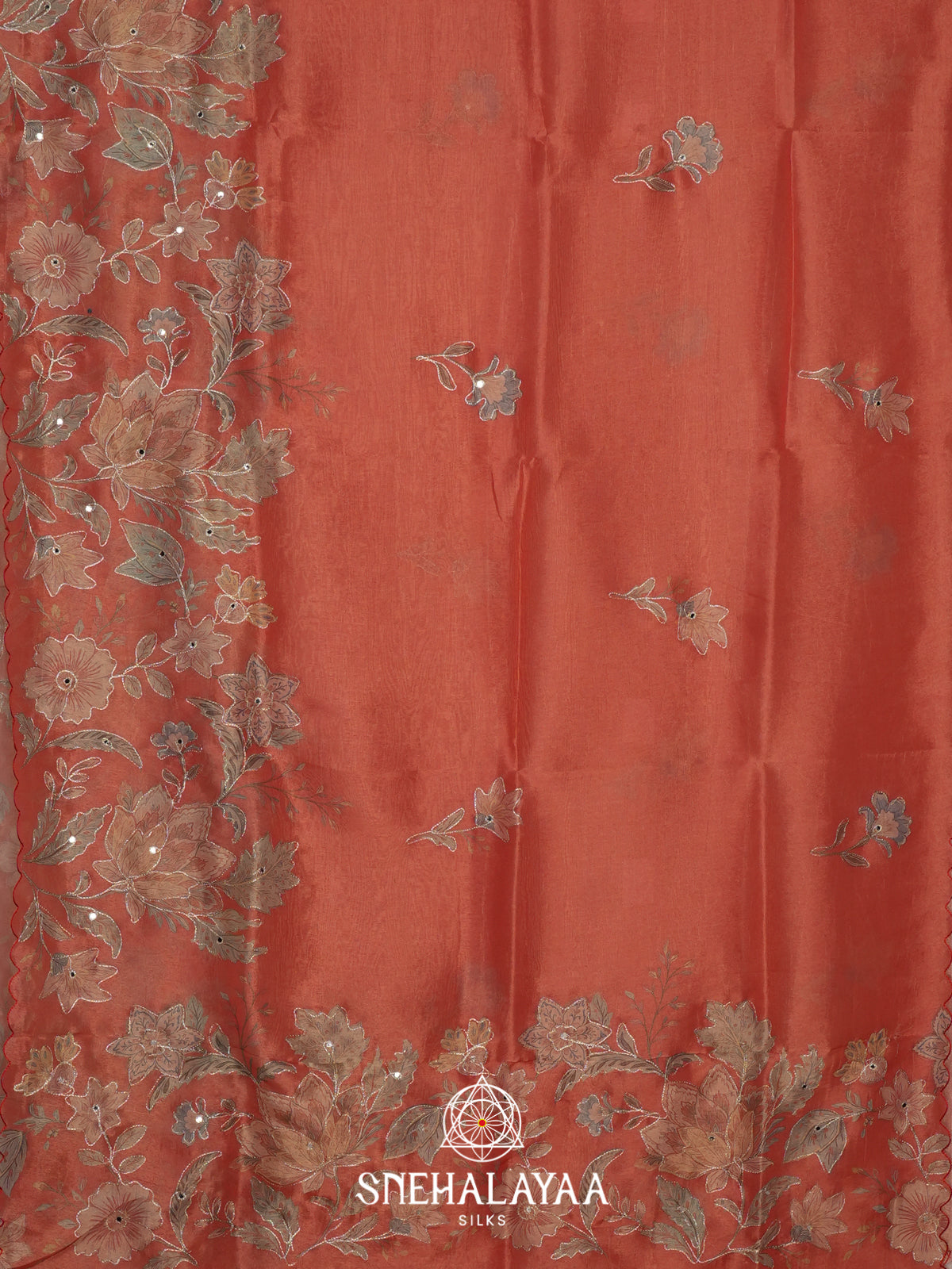 Orange Tissue Saree