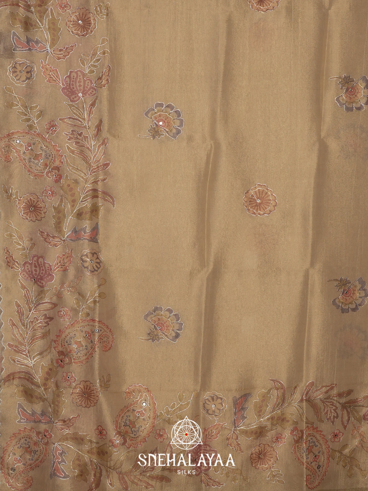 Beige Tissue Saree