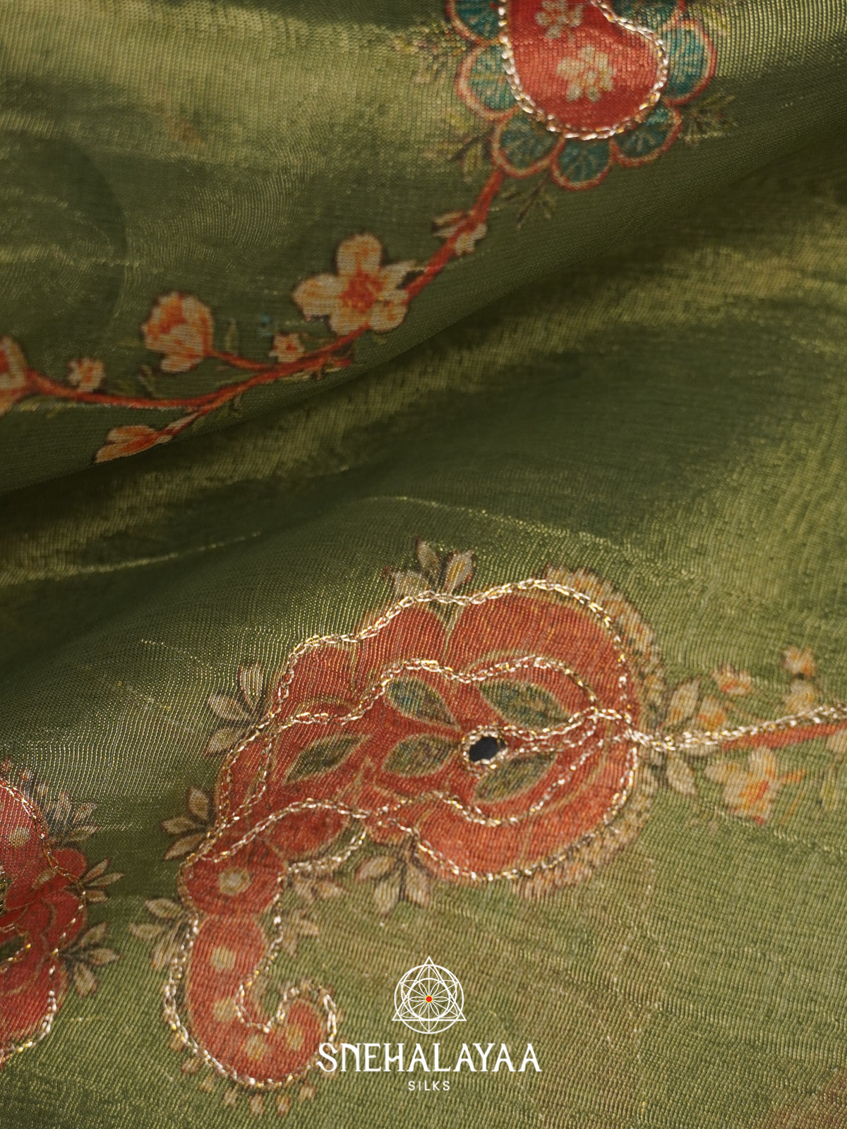 Green Tissue Saree