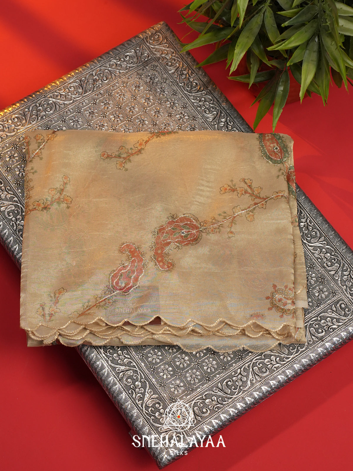 Sandal Tissue Saree