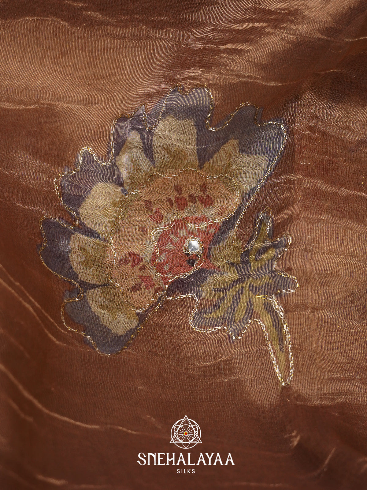 Brown Tissue Saree