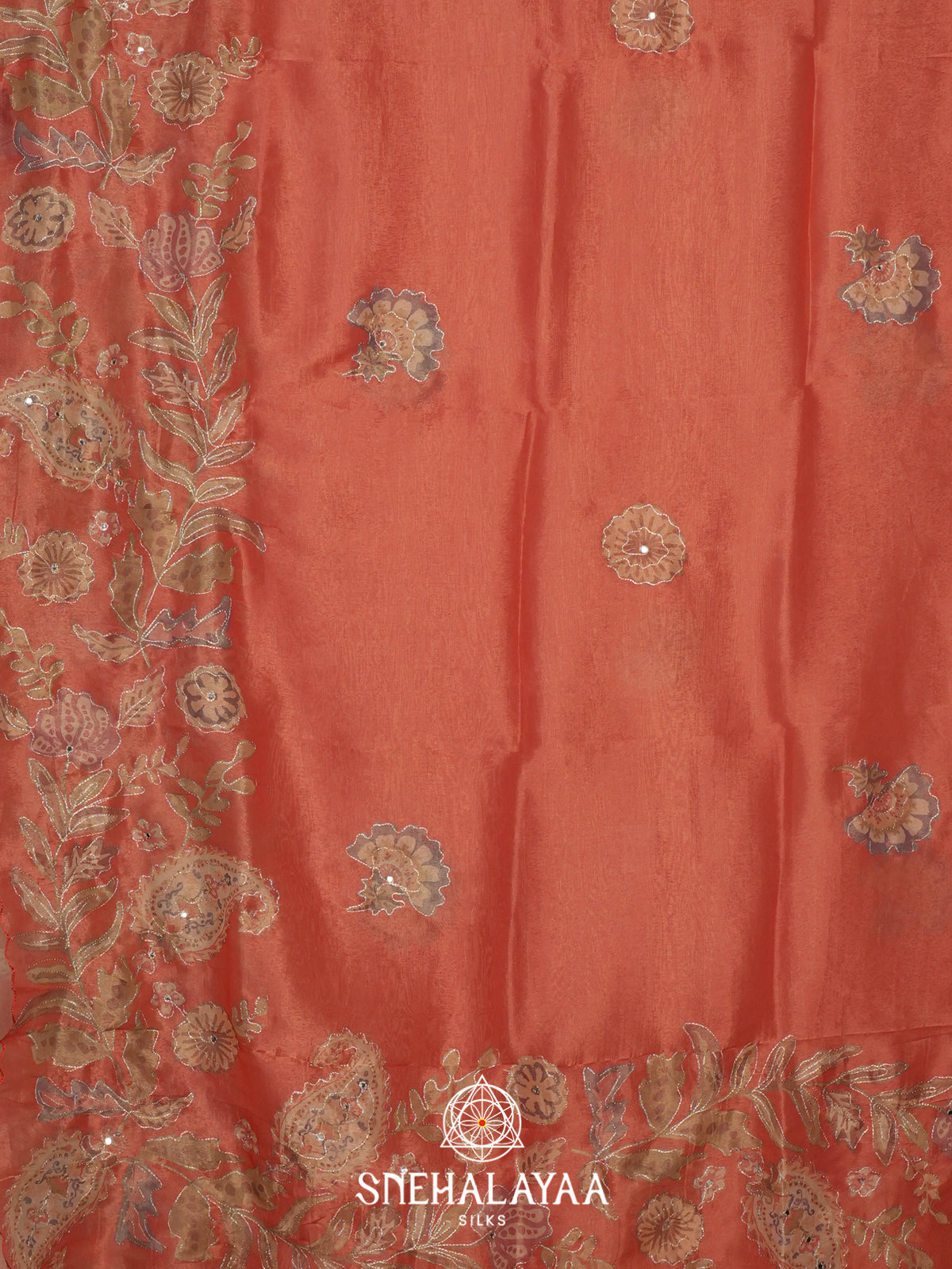 Red Tissue Saree