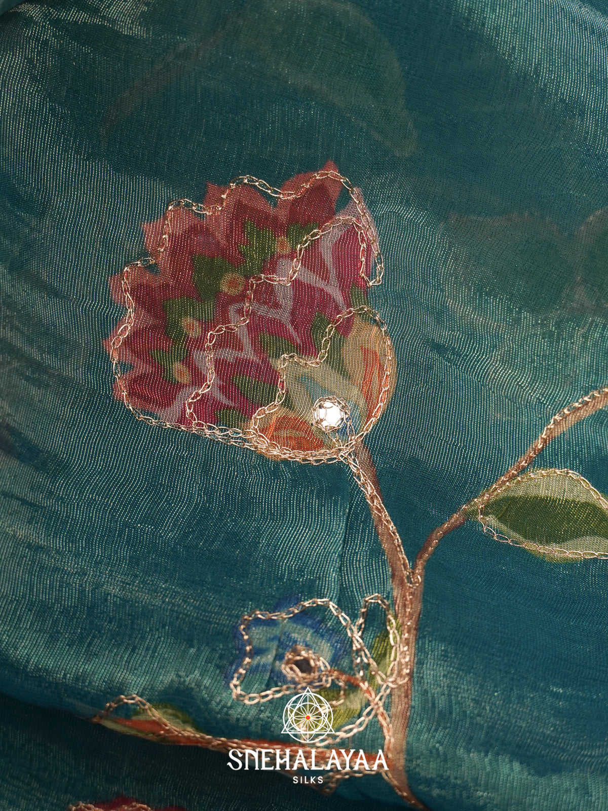 Sea Green Tissue Saree