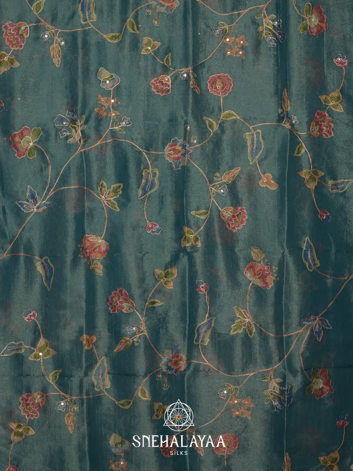 Sea Green Tissue Saree