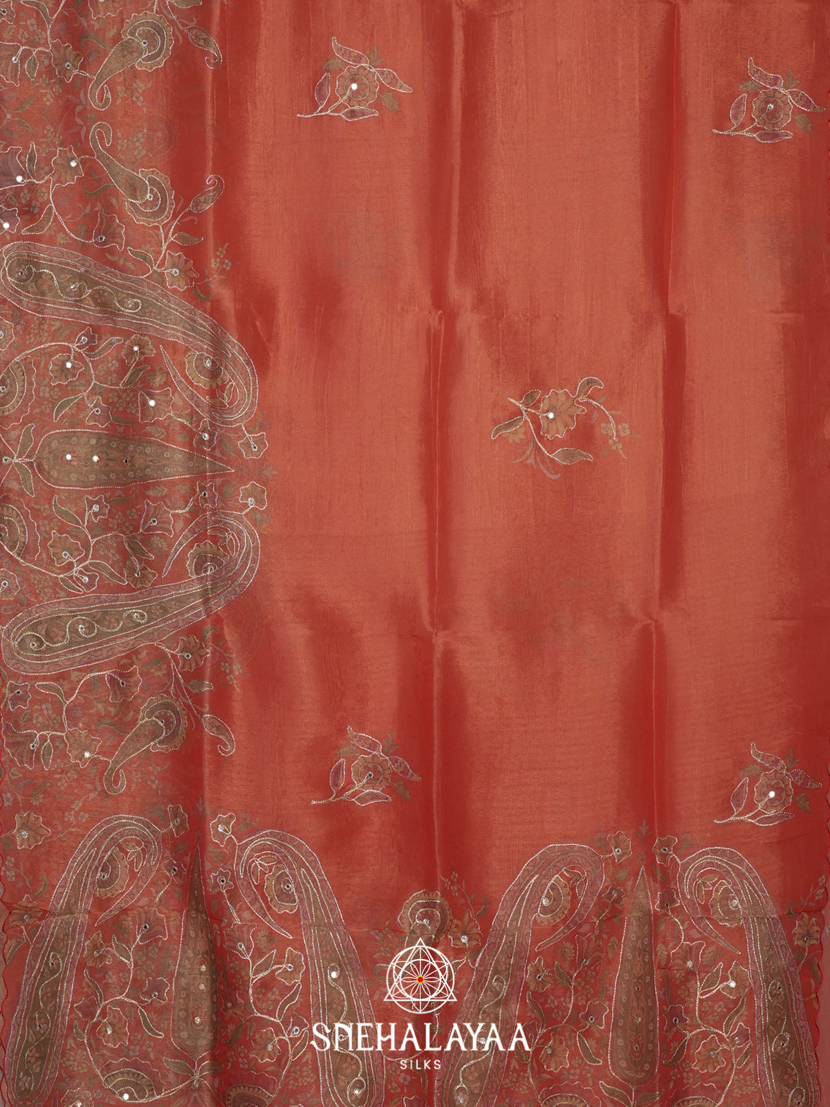 Orange Tissue Saree