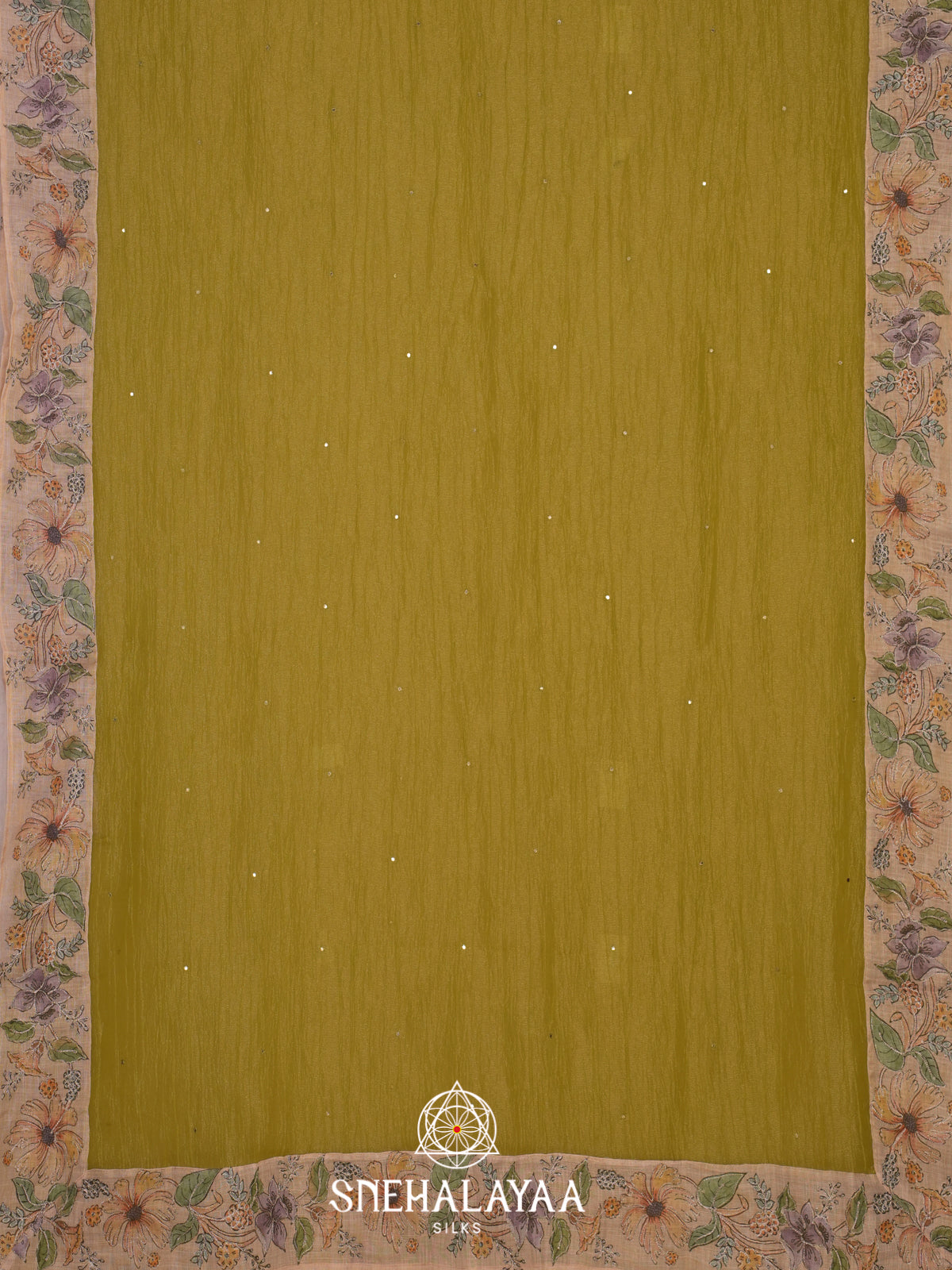Olive Green  Tissue Saree