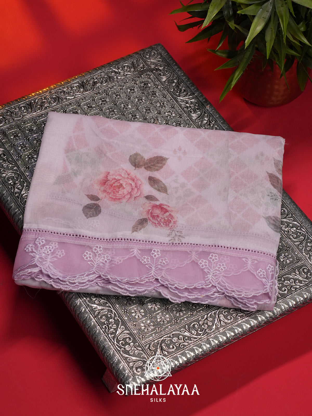 Pink Linen Saree