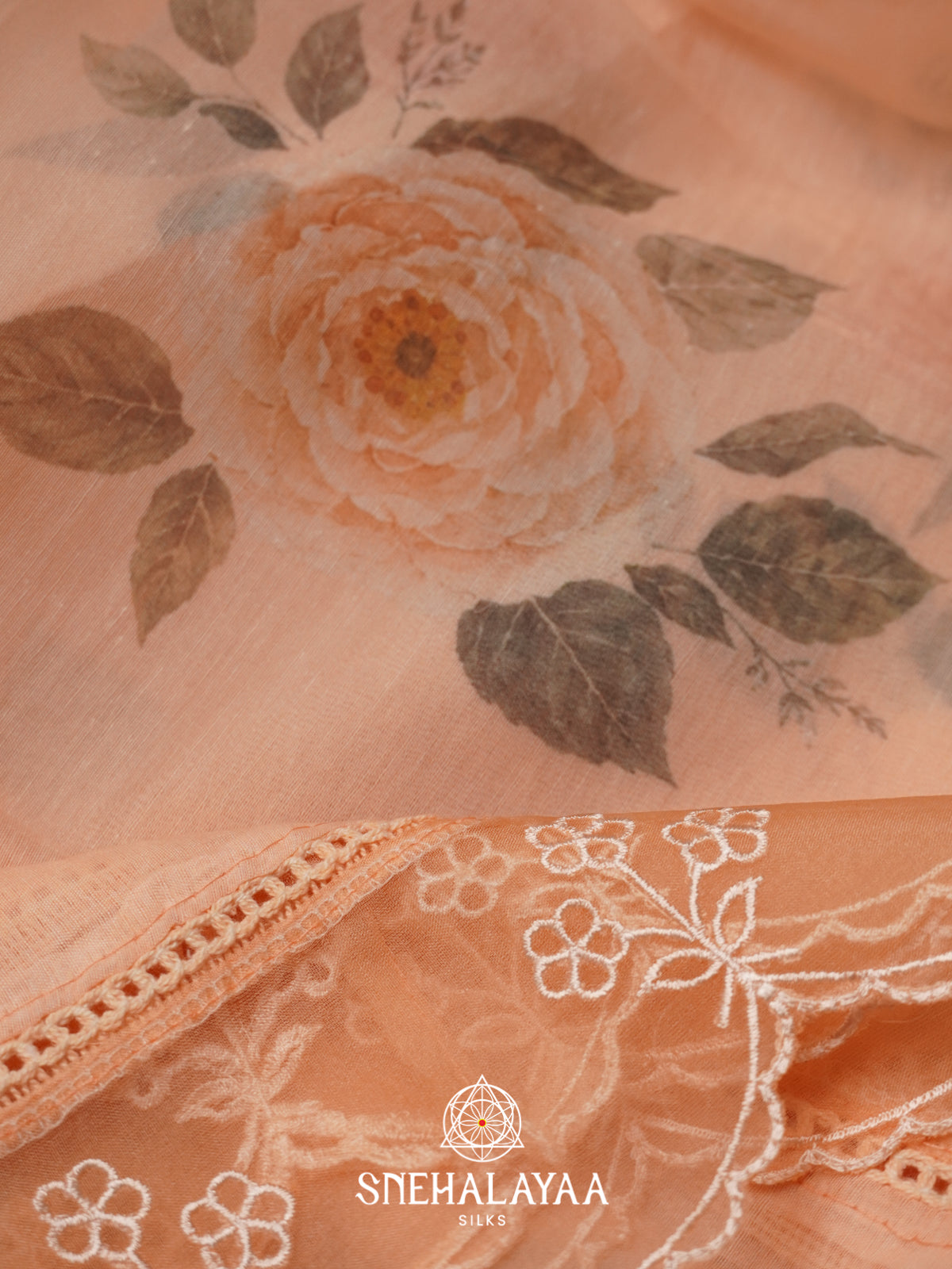 Peach Linen Saree