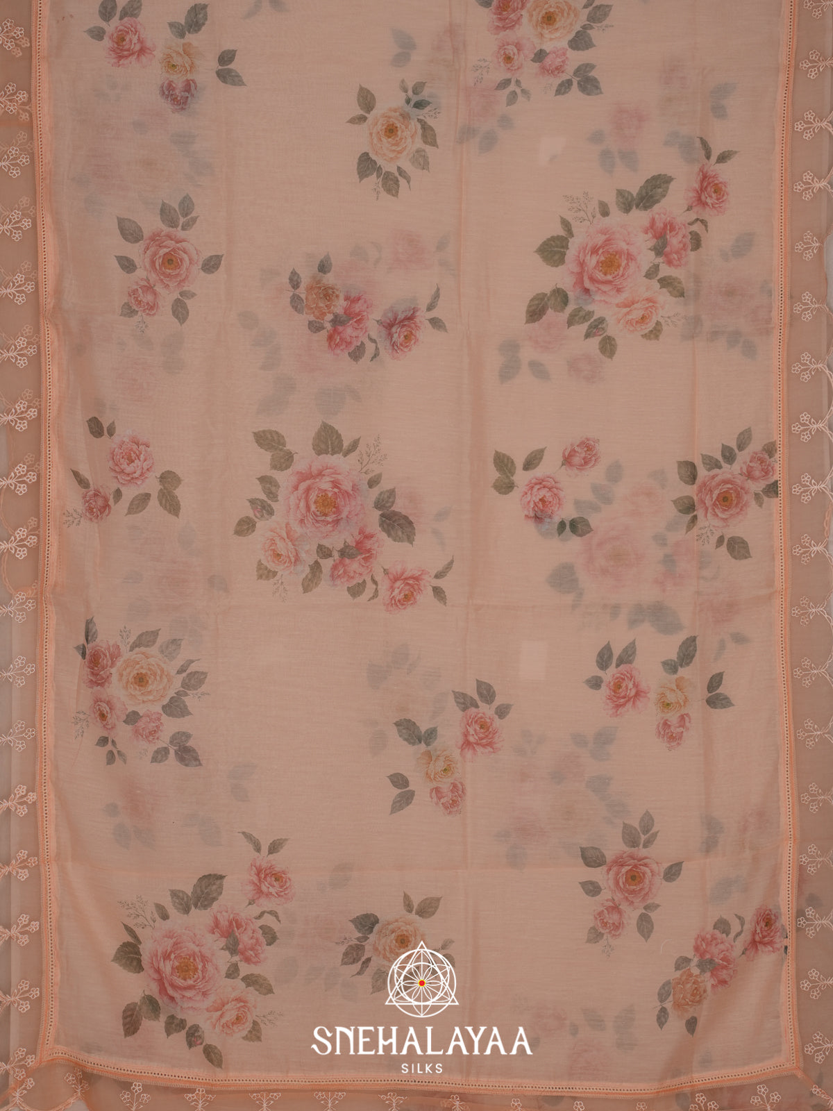 Peach Linen Saree