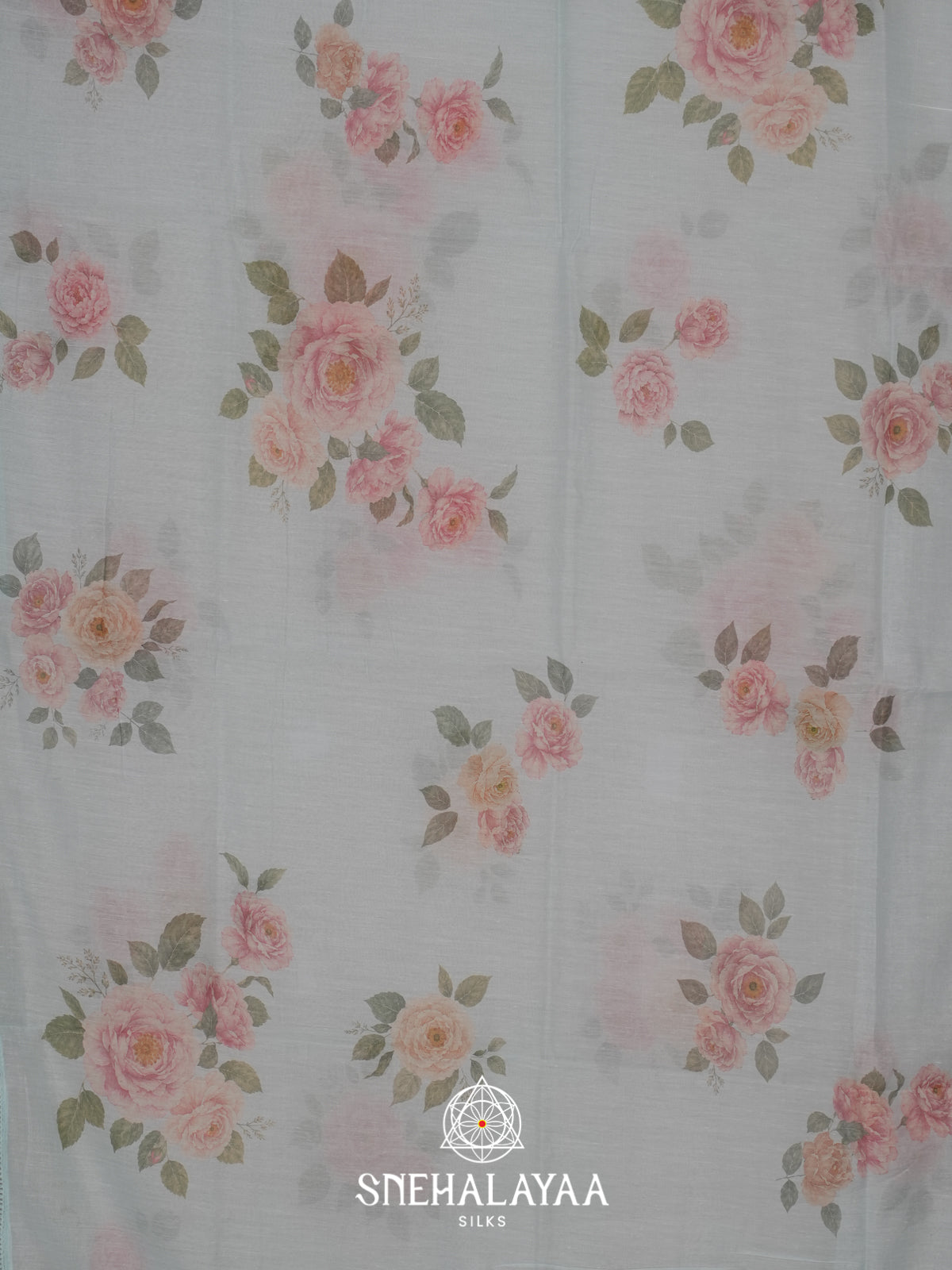 Ice Blue Linen Saree
