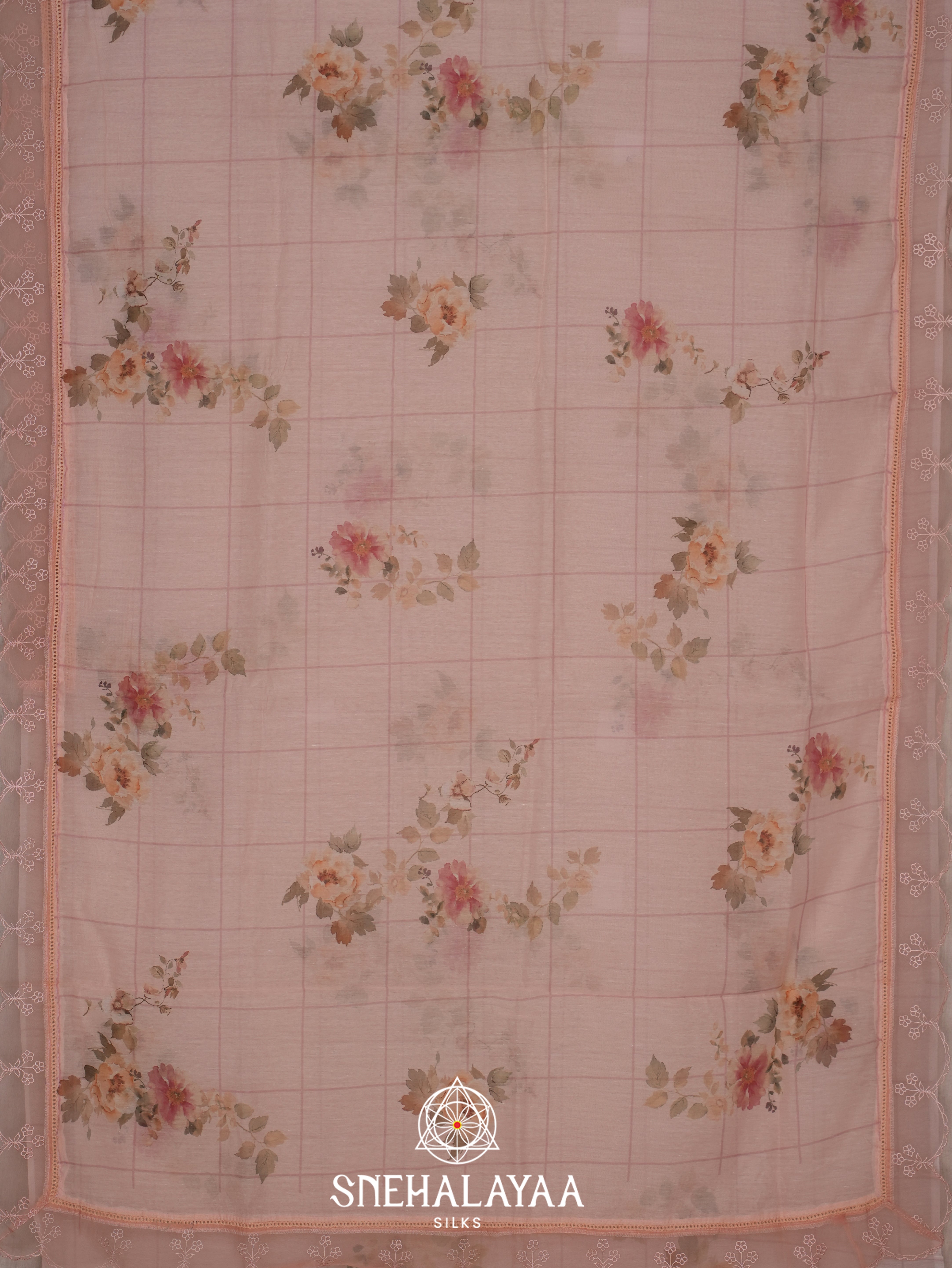 Peach Linen Saree
