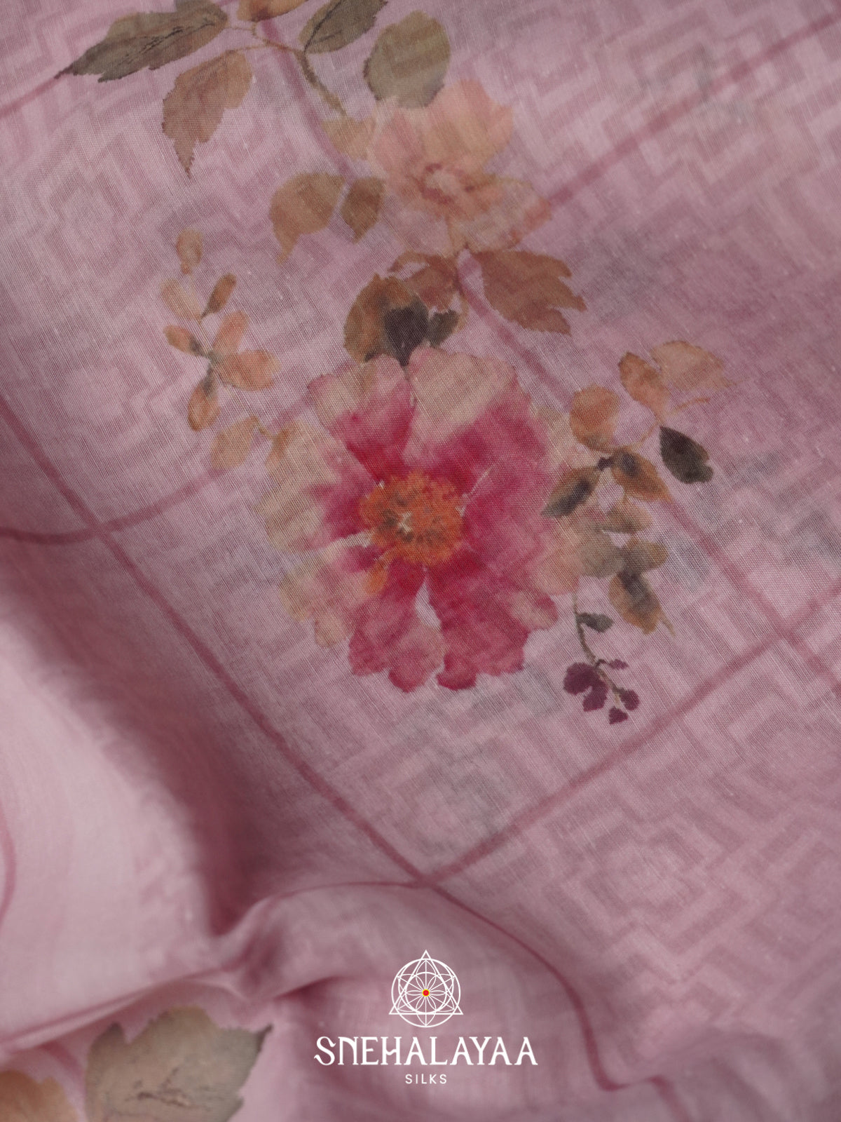 Pink Linen Saree