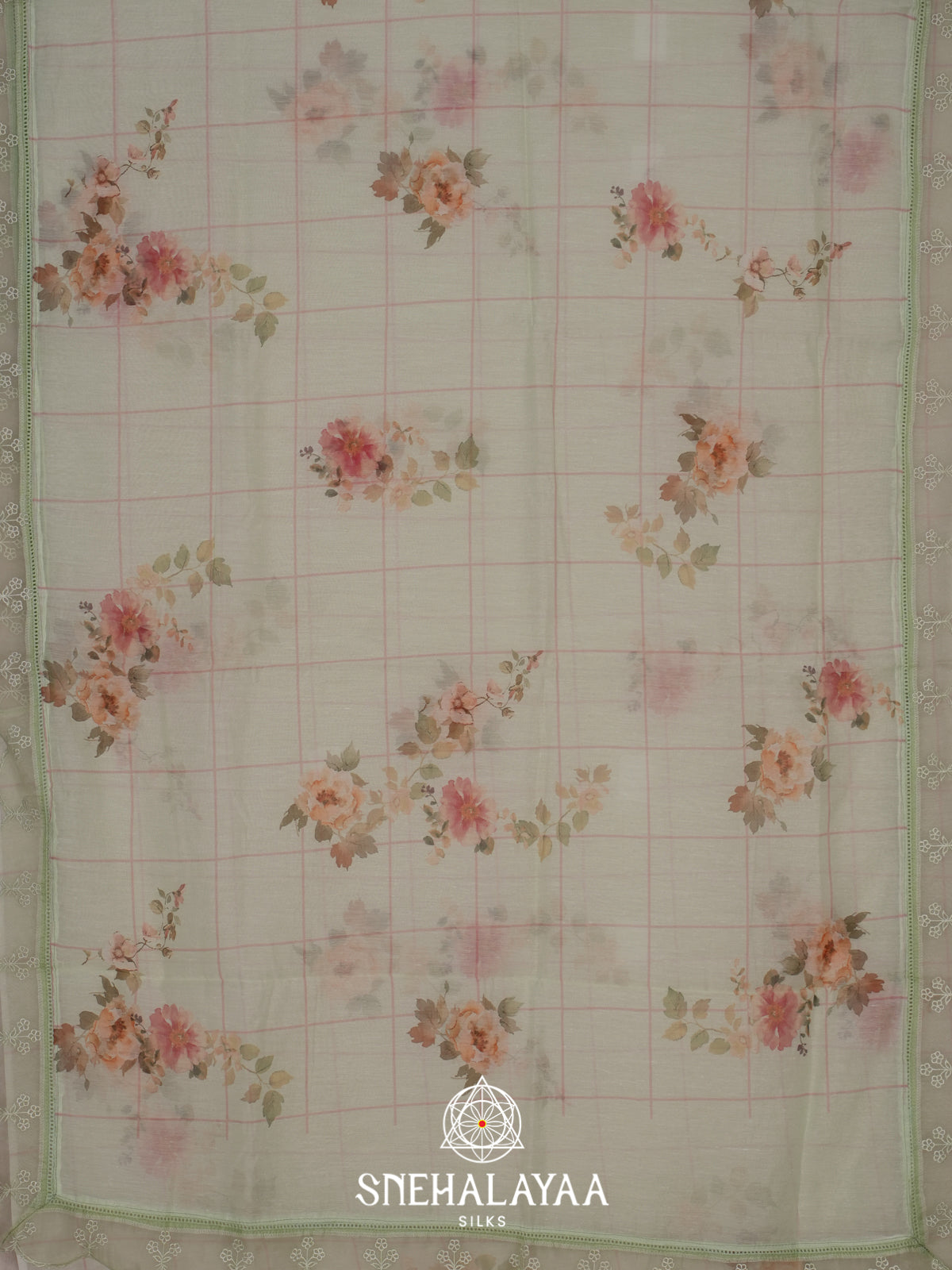 Pistachio Green  Linen Saree