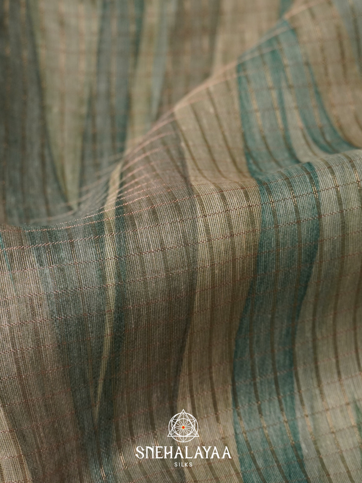 Sea Green Linen Saree