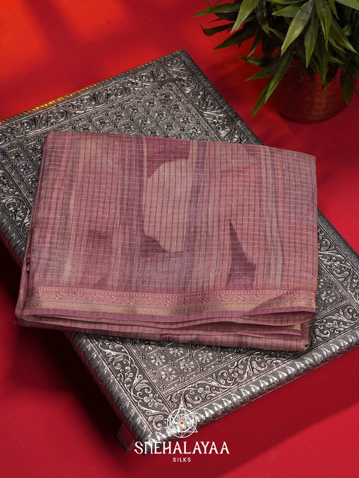 Mauve Linen Saree