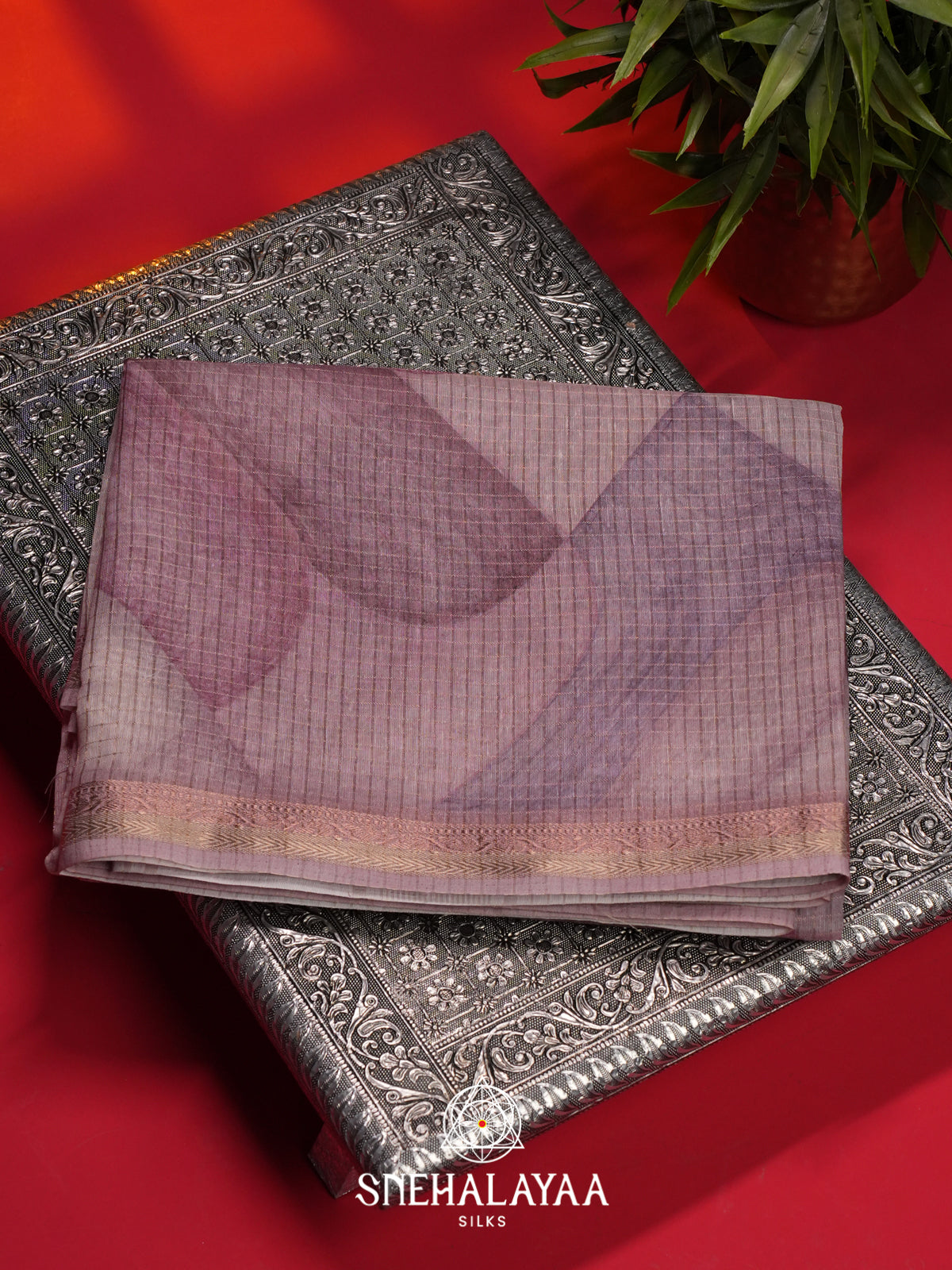 Lavender Linen Saree