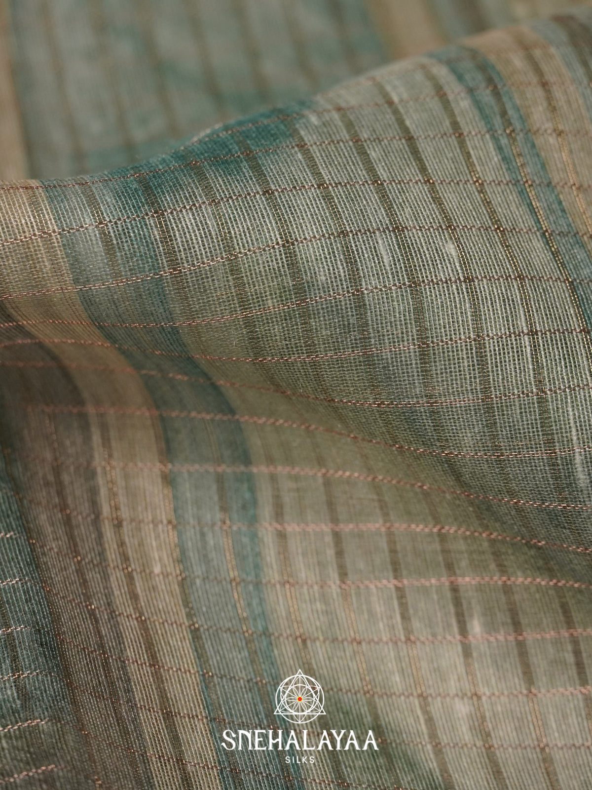 Sea Green Linen Saree