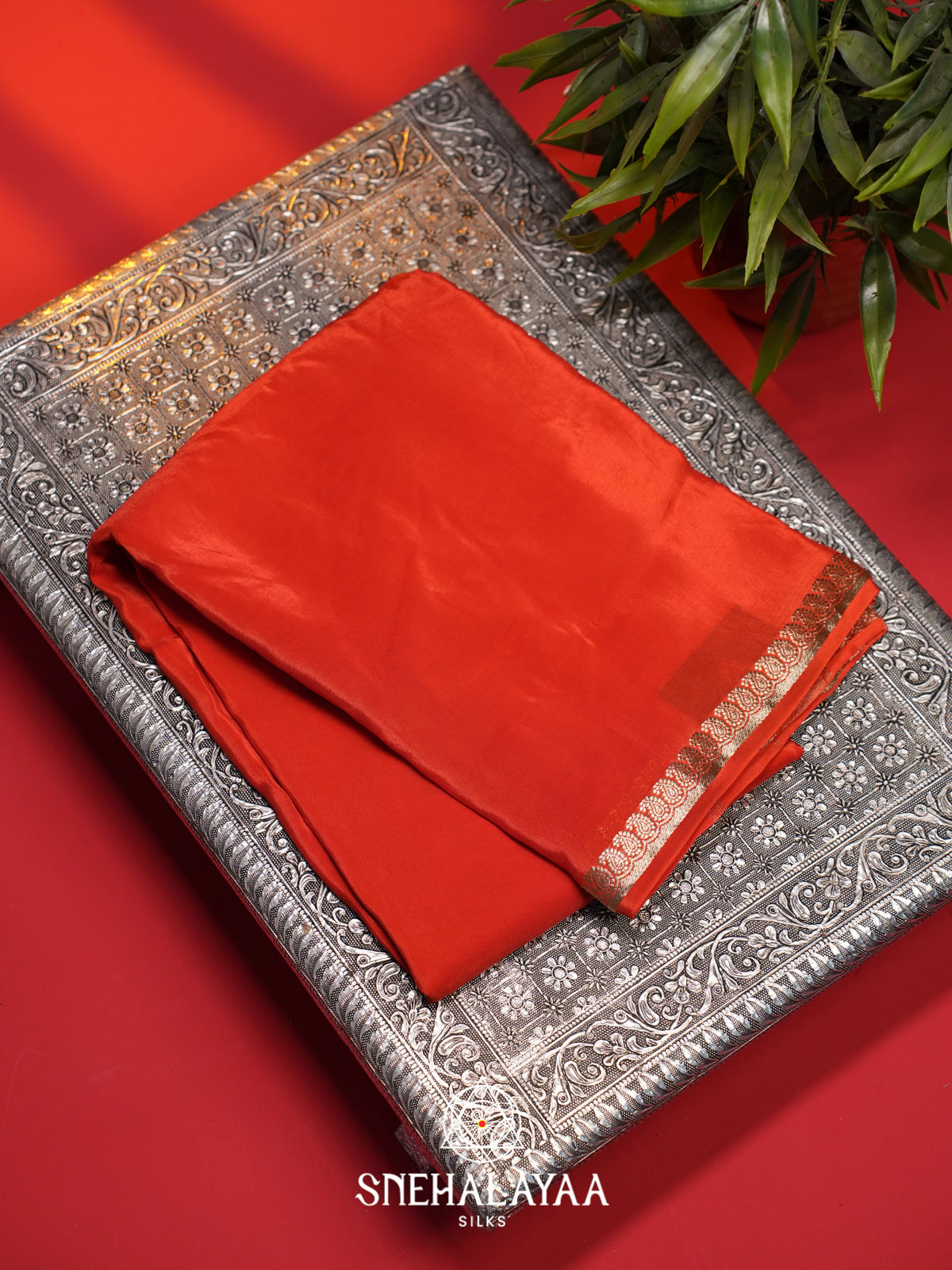 Red Mysore Silk Saree