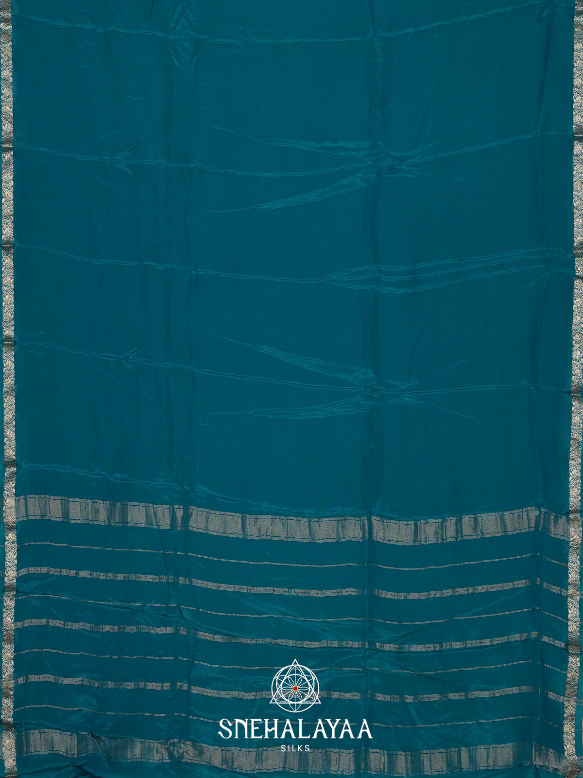 Peacock Blue Mysore Silk Saree