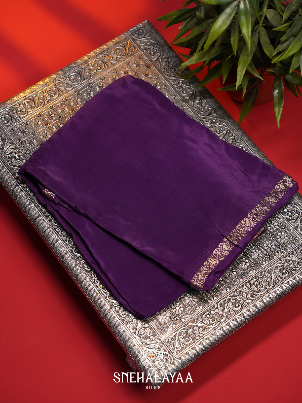 Violet Mysore Silk Saree
