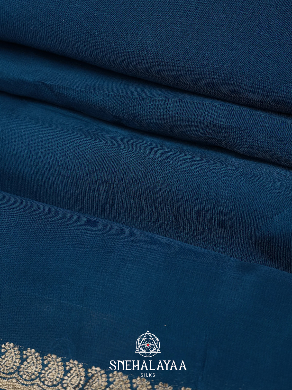 Peacock Blue Mysore Silk Saree