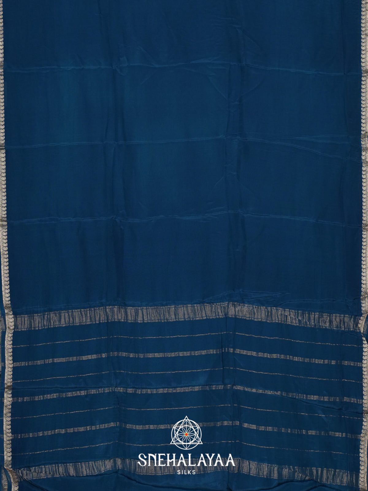 Peacock Blue Mysore Silk Saree