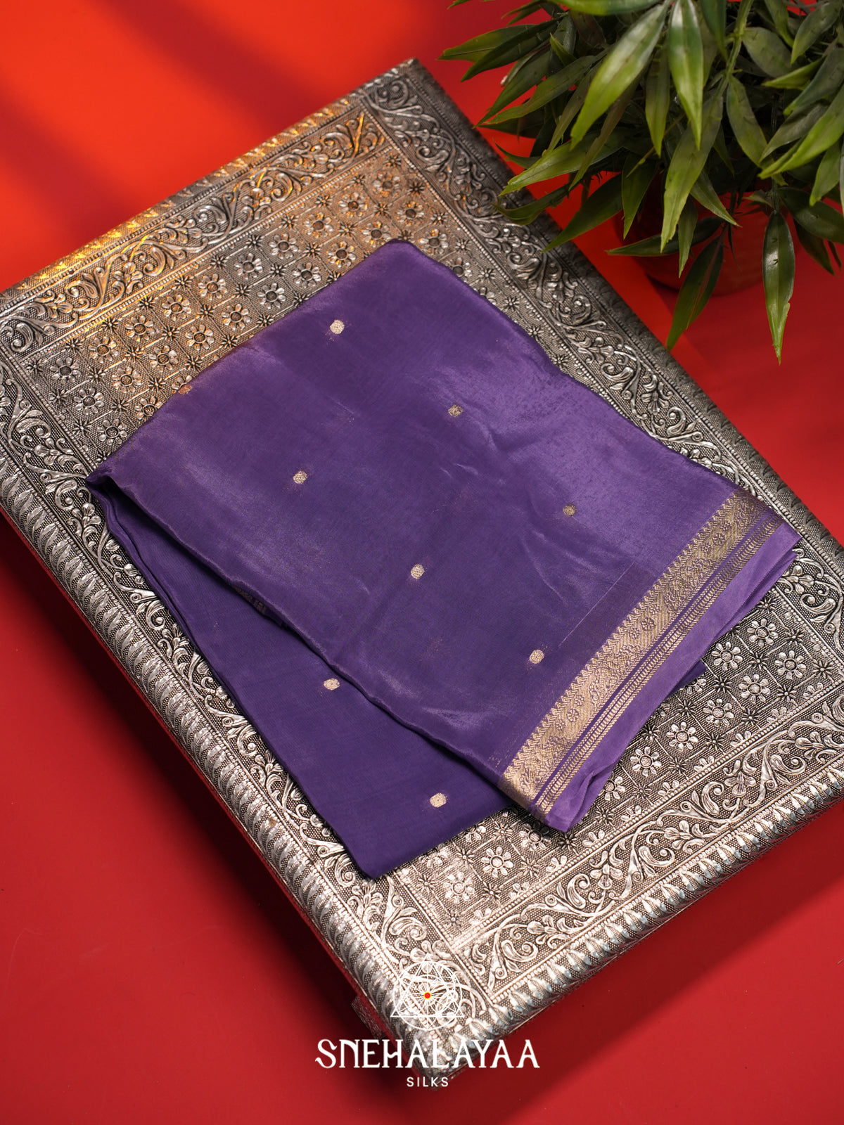 Blue Mysore Silk Saree