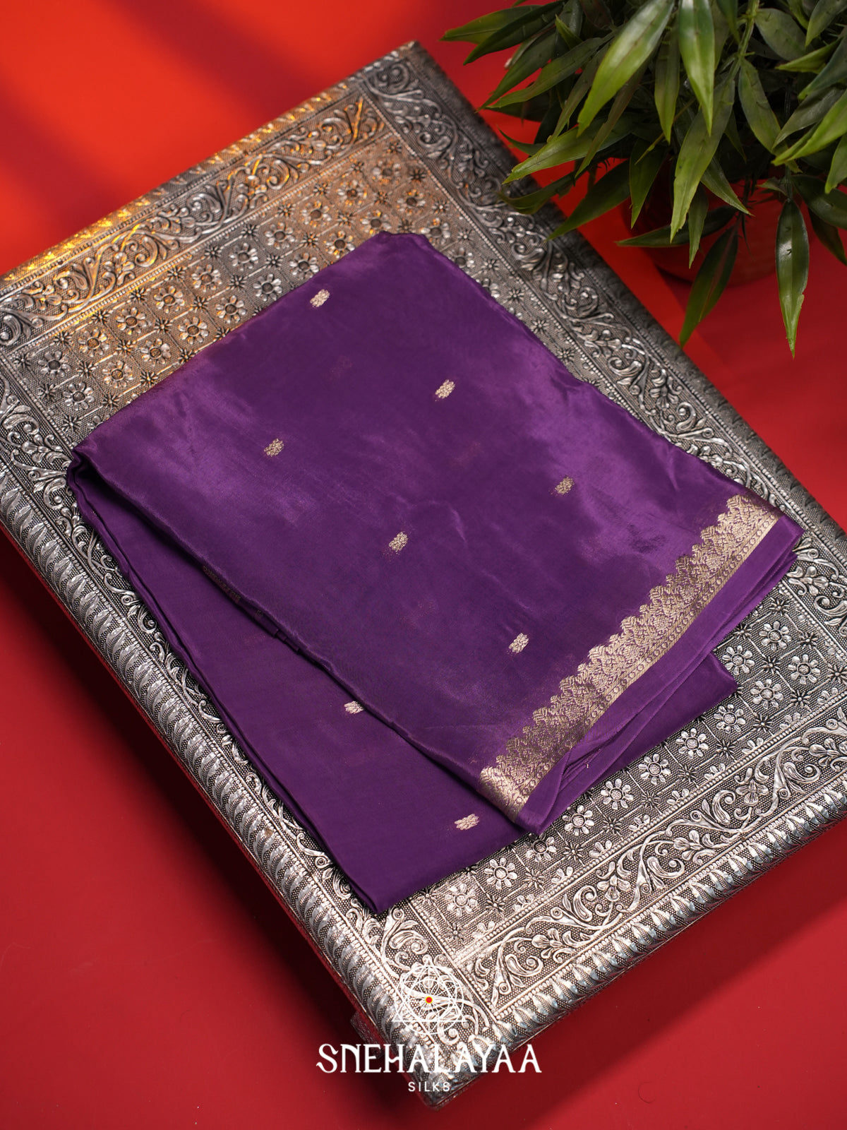 Violet Mysore Silk Saree