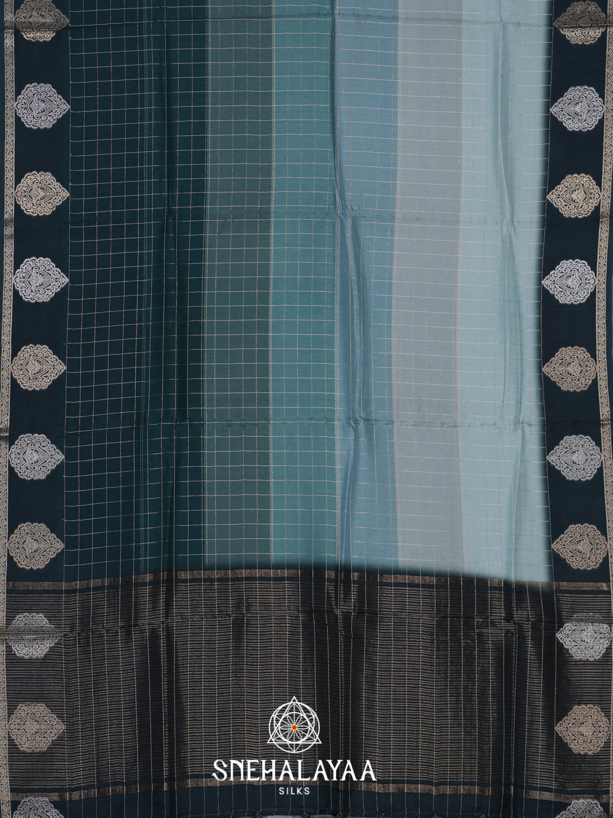 Teal Green Mysore Silk Saree